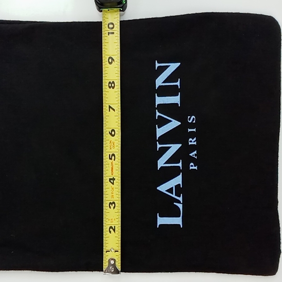LANVIN PARIS Flannel Dust Bag/Dust Cover Double Drawstring Black 10.25W X 15L - Picture 4 of 6